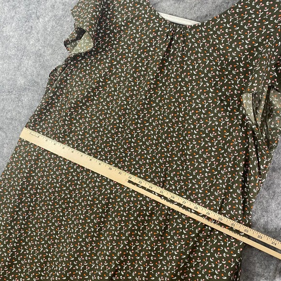 Boden Mini Dress 16 Green Floral Cynthia Ruffled A-Line Belted Plus Size - Picture 11 of 13